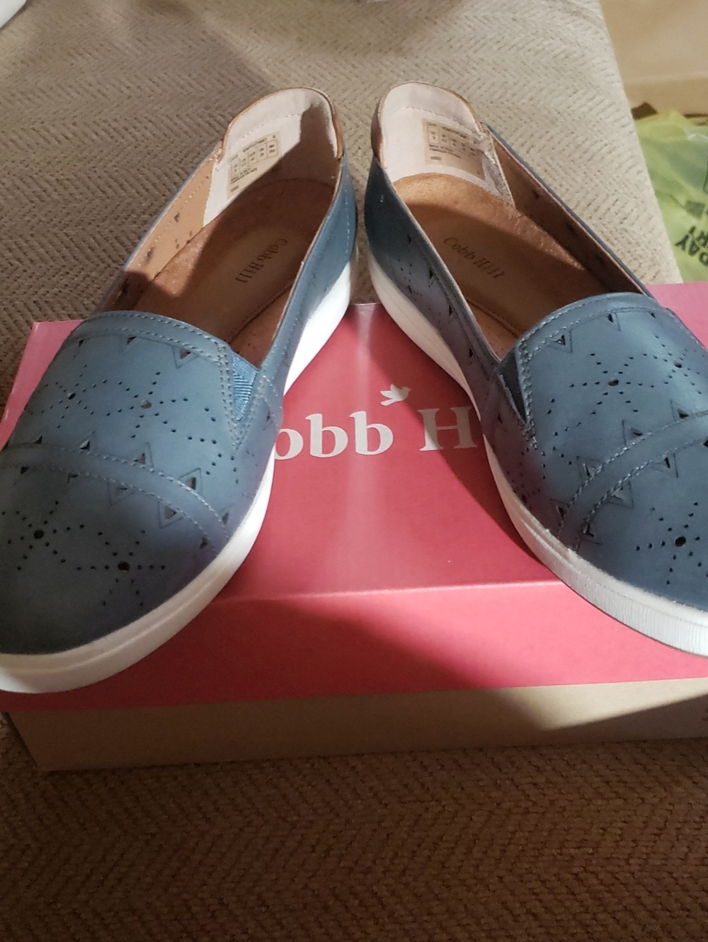 Cobb Hill by New Balance Blue Perforated Slip-On Flats